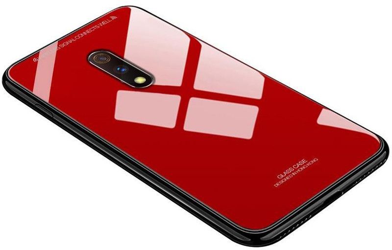 Vaku Luxos Back Cover for Realme X Club Series Ultra-Shine Luxurious Tempered Finish Case  (Red, Pack of: 1)