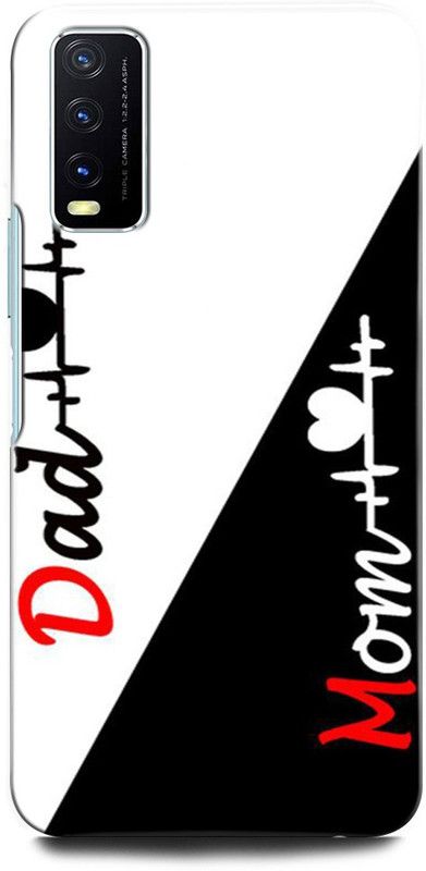 ORBIQE Back Cover for Vivo Y20i V2027 MOTHER, MAA, FATHER, LIFE LINE, I LOVE MY MOM DAD  (Multicolor, Shock Proof, Pack of: 1)