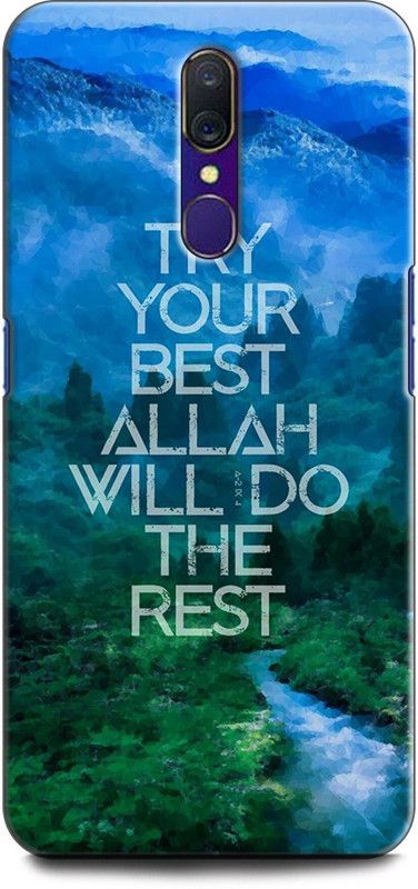 INDICRAFT Back Cover for OPPO F11, CPH1911 ALLAH, GOD, NATURE, LIFE QUOTES, MOTIVATION, POSITIVE  (Multicolor, Shock Proof, Pack of: 1)