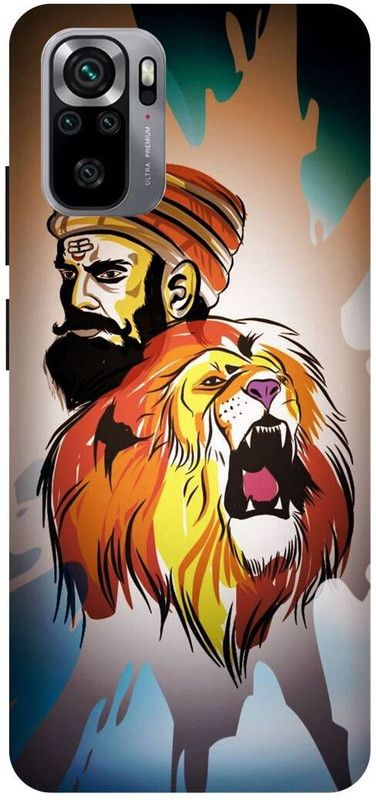DIKRO Back Cover for REDMI Note 10, CHATRAPATI, SHIVAJI, MAHARAJ, MARATHA, KING  (Orange, Hard Case, Pack of: 1)