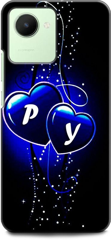 WallCraft Back Cover for Realme Narzo 50i Prime, RMX3506 P Y, P LOVES Y, NAME, ALPHABET, PY LOVE, HART, BLUE  (Multicolor, Dual Protection, Pack of: 1)