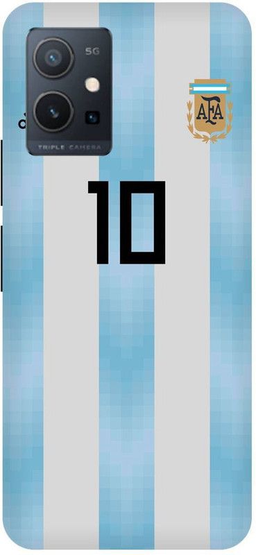 THE NARAYANA COLLECTIONS Back Cover for VIVO T1 5G-V2141-MESSI,FOOTBALL,SPORTS,JERSY,RAKUTEN  (Multicolor, Hard Case, Pack of: 1)