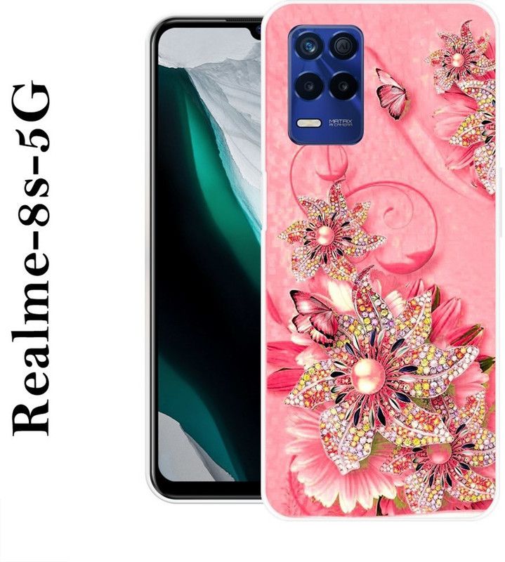 JATLAND Back Cover for Realme 8s 5G  (Pink, Grip Case, Silicon)