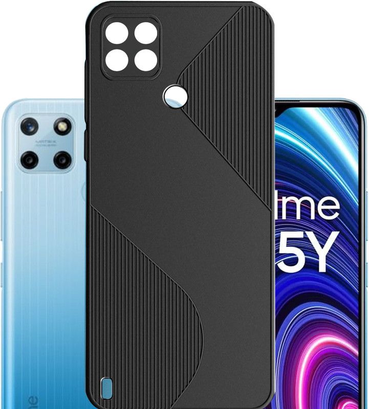 Flipkart SmartBuy Back Cover for realme C25Y, realme C21Y  (Black, Silicon, Pack of: 1)