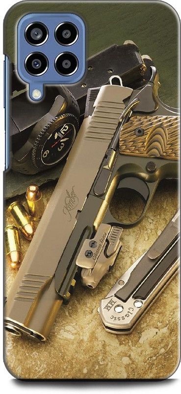 WallCraft Back Cover for SAMSUNG Galaxy M53 5G GUNE, ARMY, MILITARY, AMMUNATION, CLASSIC  (Multicolor, Dual Protection, Pack of: 1)