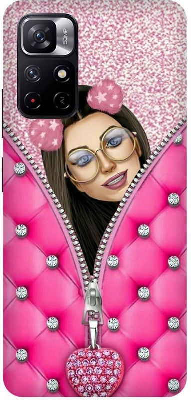 DIKRO Back Cover for POCO M4 Pro 5G, LOVELY, GIRL, CUTE, GIRL, SMILE  (Pink, Hard Case, Pack of: 1)