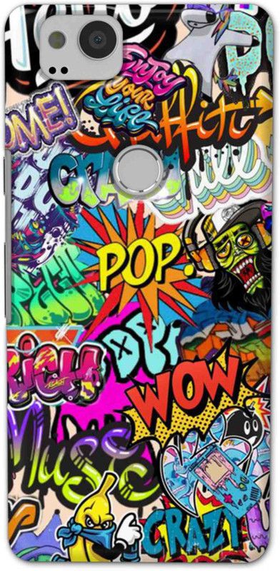 NDCOM Back Cover for Google Pixel 2 Crazy Stikers Printed  (Multicolor, Hard Case, Pack of: 1)