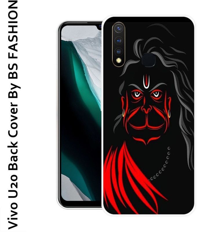 BSRAJ Back Cover for Vivo U20  (Black, Red, Grip Case, Silicon)