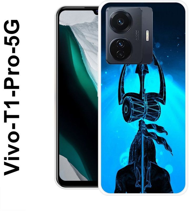SIMAWAT Back Cover for Vivo T1 Pro 5G  (Black, Blue, Silicon)