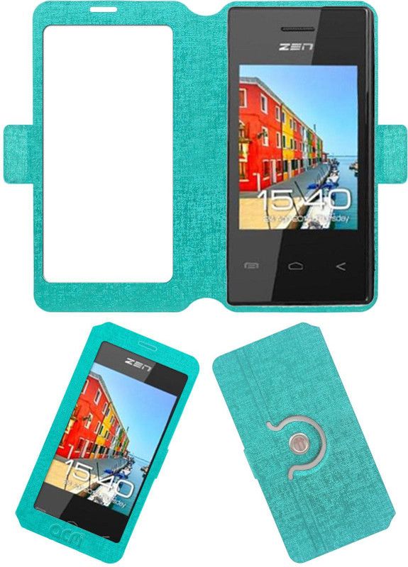ACM Flip Cover for Zen Ultrafone P38  (Blue, Cases with Holder, Pack of: 1)