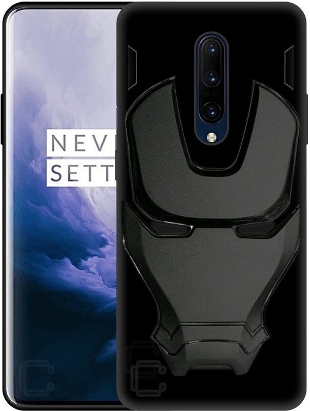 CASE CREATION Back Cover for Oneplus 7 Pro  (Black, 3D Case, Silicon, Pack of: 1)