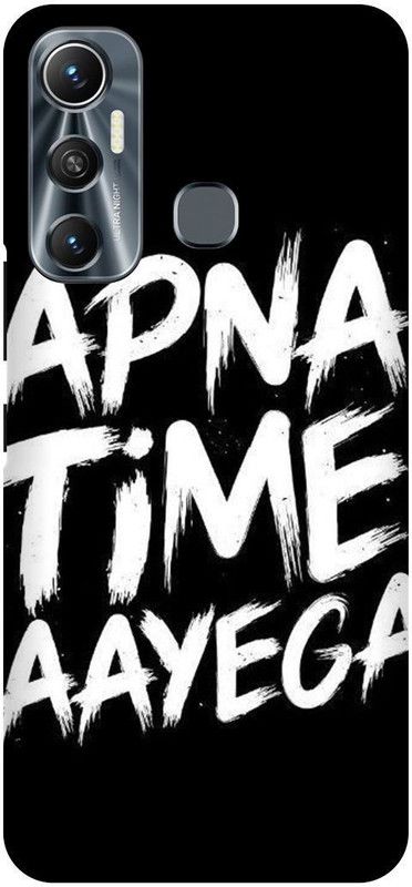 FIKORA Back Cover for Infinix Hot 11, X662, APNA, TIME, AYEGA, GULLYBOY, INSPIRED  (Black, Hard Case, Pack of: 1)