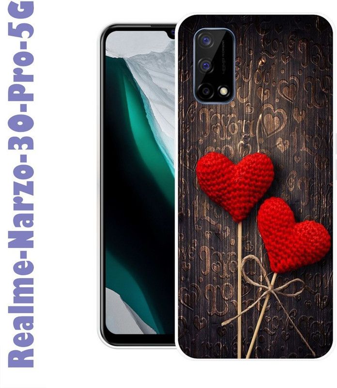 CellWorld Back Cover for Realme Narzo 30 Pro 5G  (Brown, Red, Silicon)