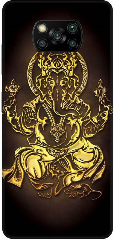 SSMORYA Back Cover for POCO X3, God Ganesh Print Back Cover  (Multicolor, Hard Case, Pack of: 1)