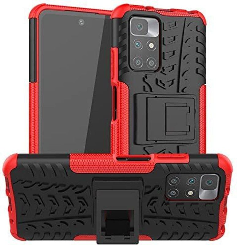 Gorilion Back Cover for Redmi 10 Prime  (Red, Black, Shock Proof, Pack of: 1)
