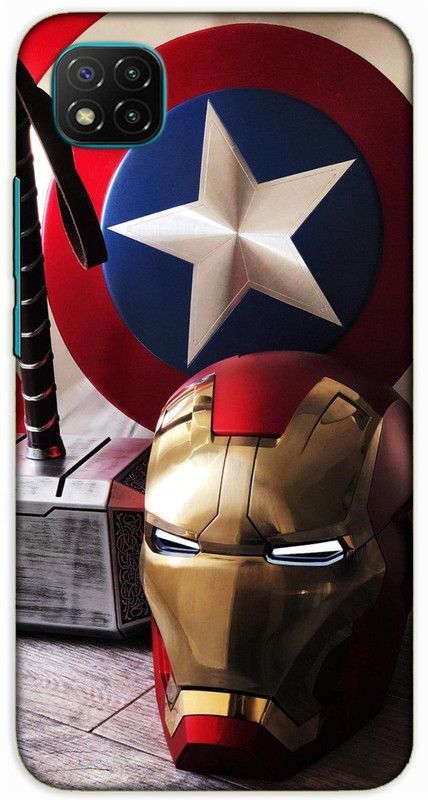 iprinto Back Cover for Poco C3 avengers weapons Back Cover  (Red, Hard Case, Pack of: 1)