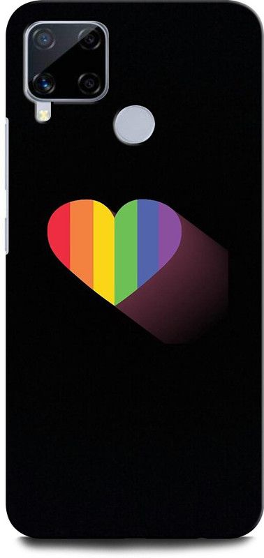 INTELLIZE Back Cover for Realme C15 RAINBOW, HEART RAINBOW, LOVE FOREVER  (Multicolor, Hard Case, Pack of: 1)