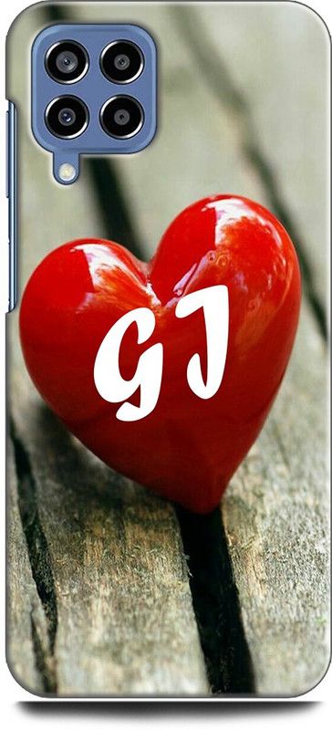 INDICRAFT Back Cover for SAMSUNG Galaxy M53 5G G J, G LOVES J, NAME, ALPHABET, GJ LOVE, HART, BLUE  (Multicolor, Shock Proof, Pack of: 1)