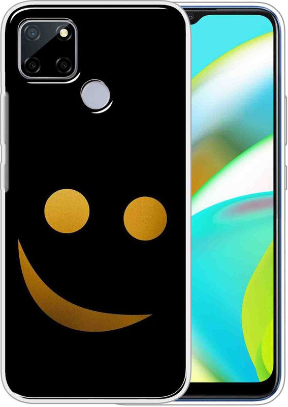 Vascase Back Cover for Realme C12, Narzo 20  (Black, Gold, Dual Protection, Silicon, Pack of: 1)