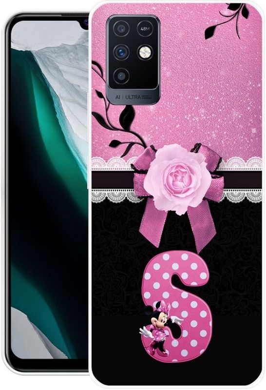 KUDI Back Cover for Infinix Note 10  (Pink, Black, Grip Case, Silicon)