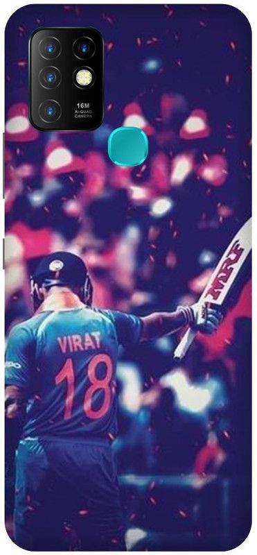 FIKORA Back Cover for Infinix Hot 10, X682B, VIRAT, KOHLI, INDIAN, PLAYER, RCB  (Purple, Hard Case, Pack of: 1)