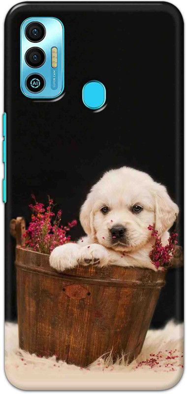 NDCOM Back Cover for Tecno Spark 7T Golden Dog Printed  (Multicolor, Hard Case, Pack of: 1)