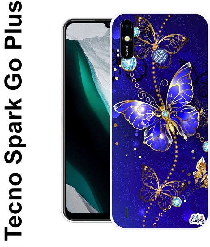 KLC Back Cover for Tecno Spark Go Plus  (Purple, Gold, Grip Case, Silicon)