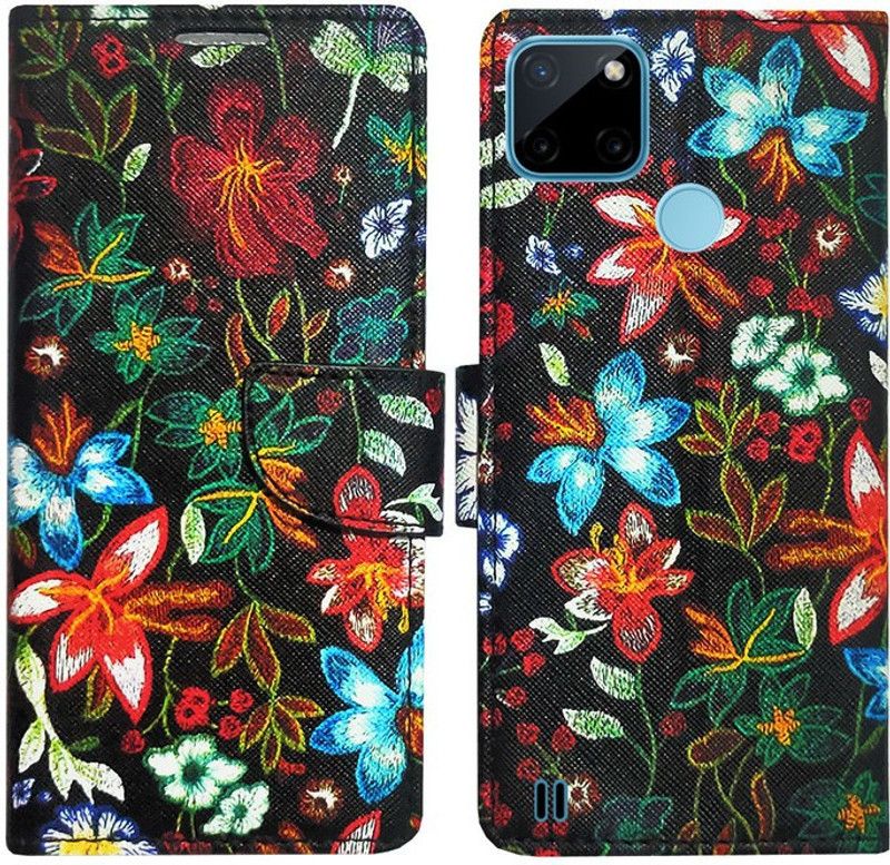 AD Enterprises Flip Cover for Realme C21Y in High Quality Material  (Black, Magnetic Case, Pack of: 1)