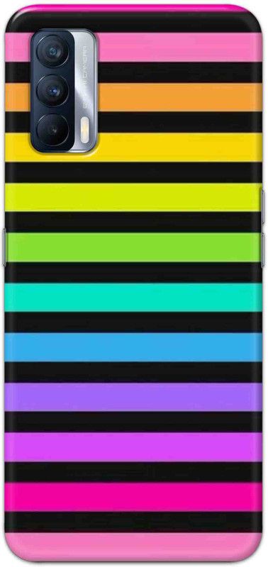NDCOM Back Cover for Realme X7 Hyper Rainbow Stripes Printed  (Multicolor, Hard Case, Pack of: 1)