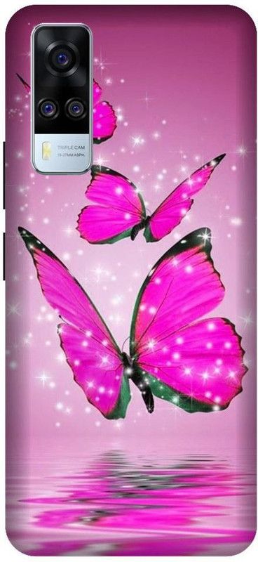 URCHIN Back Cover for Vivo Y31 Butterfly, glitters, cute,awesome, wallpapers, love, sweet, pink  (Multicolor, Shock Proof)