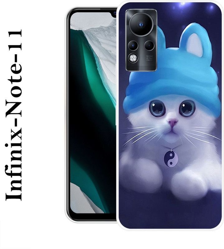 JATLAND Back Cover for Infinix Note 11  (Blue, White, Silicon)