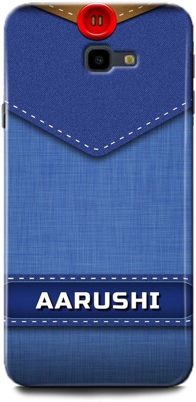 WallCraft Back Cover for SAMSUNG Galaxy J4 Plus AARUSHI NAME, A, LETTER, BLUE, JEANS, ALPHABET, DESIGN  (Multicolor, Dual Protection, Pack of: 1)