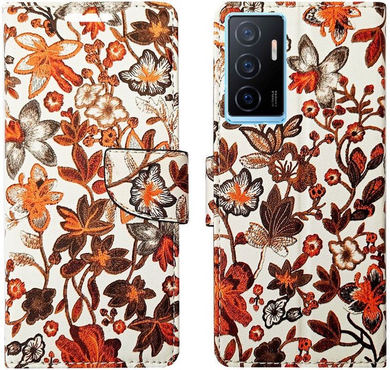 MyFlips Flip Cover for Vivo Y75 4G  (Orange, Magnetic Case, Pack of: 1)