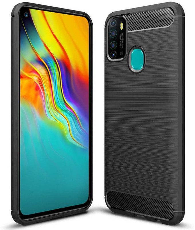 FITSMART Back Cover for Infinix Hot 9 / X655C, X655  (Black, Shock Proof, Silicon, Pack of: 1)