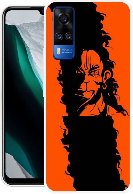 BLUEZAP Back Cover for Vivo Y53s  (Black, Orange, Silicon, Pack of: 1)