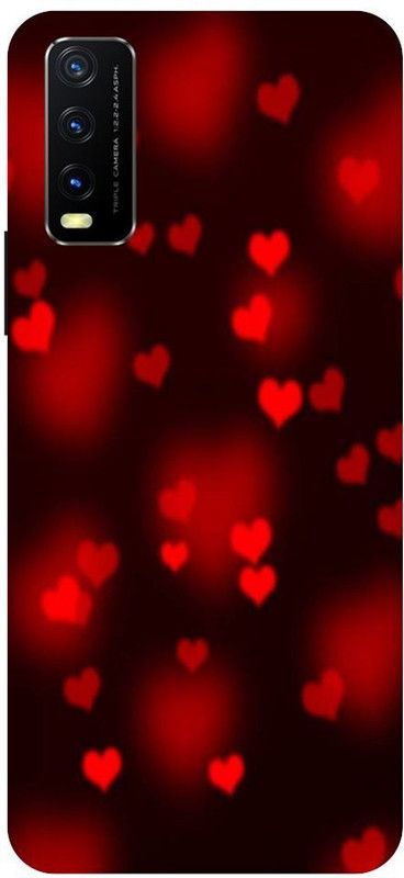 URCHIN Back Cover for Vivo Y20i  (Red, White, Shock Proof, Pack of: 1)