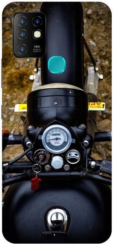 FIKORA Back Cover for Infinix Hot 10, X682B, ROYAL, ENFIELD, SPORTS, BIKE, LOVER  (Black, Hard Case, Pack of: 1)