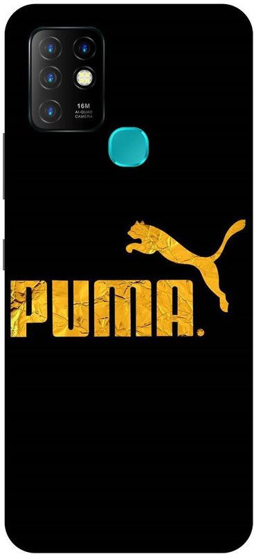FIKORA Back Cover for Infinix Hot 10, X682B, PUMA, LOGO, SIGN, EMBLEM  (Yellow, Hard Case, Pack of: 1)