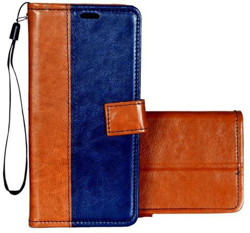 ClickAway Flip Cover for Samsung Galaxy F41 128GB|Genuine Leather|(Antique Double Shade)  (Multicolor, Pack of: 1)