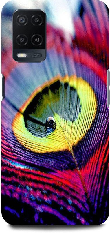 JUGGA Back Cover for OPPO A54, CPH2239, PEACOCK, FEATHER, MOR, PANKH  (Multicolor, Hard Case, Pack of: 1)