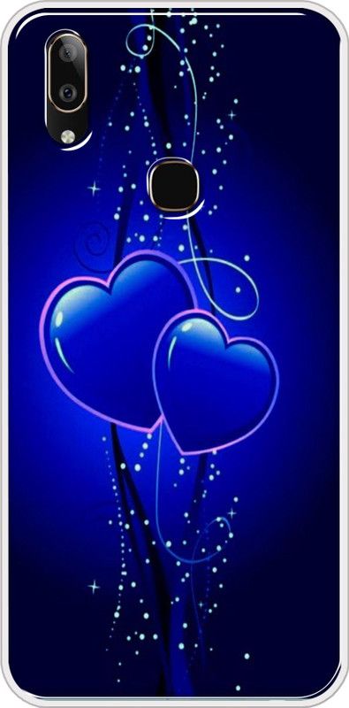 Hansviprint Back Cover for Vivo V11  (Black, Blue, Grip Case, Silicon, Pack of: 1)