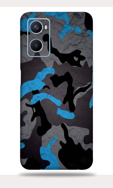 OggyBaba Oppo A96, Camouflage Blue Mobile Skin  (Multicolor)