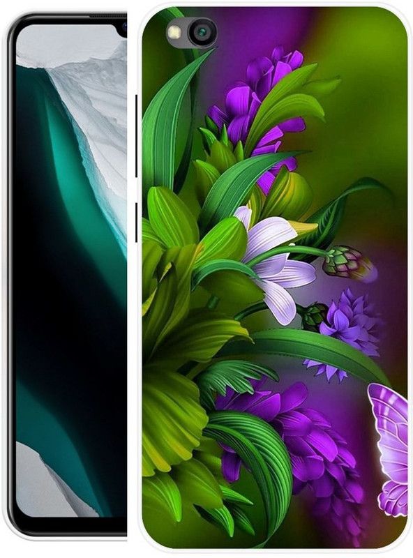 SHIVKUDI Back Cover for Mi Redmi Go  (Purple, Green, Grip Case, Silicon)