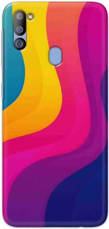 NDCOM Back Cover for Samsung Galaxy M21 2021 Rainbow Color Wave Printed  (Multicolor, Hard Case, Pack of: 1)