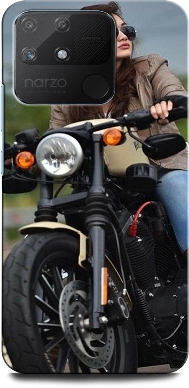 ORBIQE Back Cover for Realme Narzo 50A BULLET, BIKE, GIRL BIKE RIDING  (Multicolor, Hard Case, Pack of: 1)