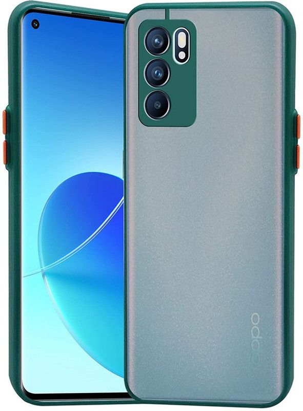 Bluei Back Cover for OPPO RENO 6 PRO  (Green, Shock Proof, Silicon)