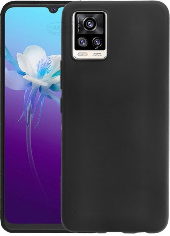 Sarju Back Cover for Vivo V21 5G, V21 5G  (Black, Flexible, Silicon, Pack of: 1)