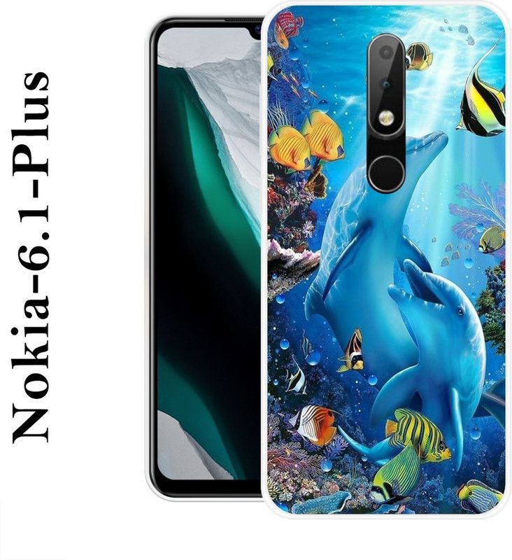 BAGRA Back Cover for Nokia 6.1 Plus  (Blue, Grip Case, Silicon)