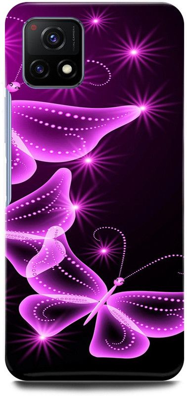 play fast Back Cover for Vivo Y72 5G, V2060 BUTTERFLY, COLORFUL, BUTTERFLY  (Purple, Hard Case, Pack of: 1)