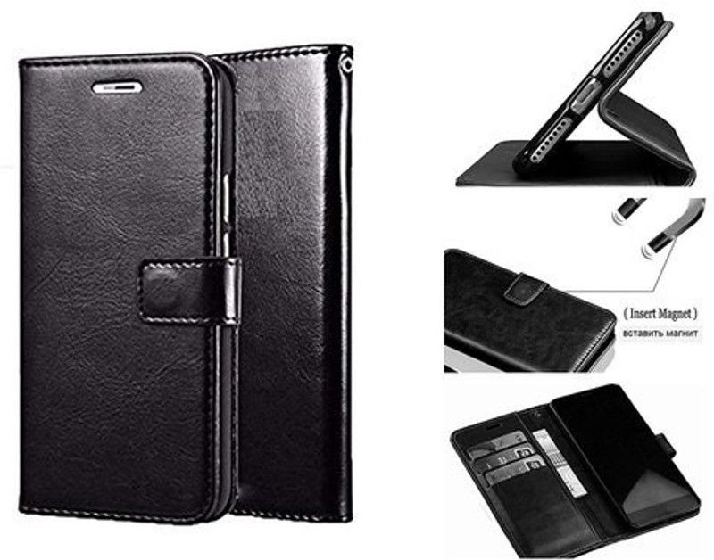 MobileMantra Flip Cover for Samsung Galax J2 Mobile Phone | Inside Pockets & Inbuilt Stand |Flip Back Cover Case  (Black, Grip Case, Pack of: 1)